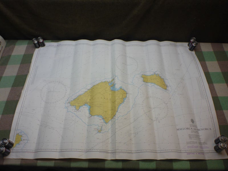 Awesome Vintage Map Mediterranean Sea Islas Baleares Mallorca And Menorca Carousel 1