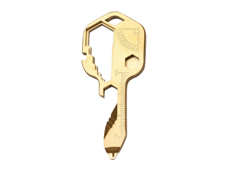 24-in-1 Key-shaped Multi-Tool Keychain - Gold Carousel 1