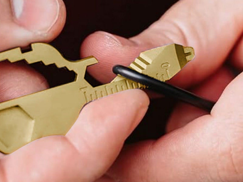 24-in-1 Key-shaped Multi-Tool Keychain - Gold Carousel 2
