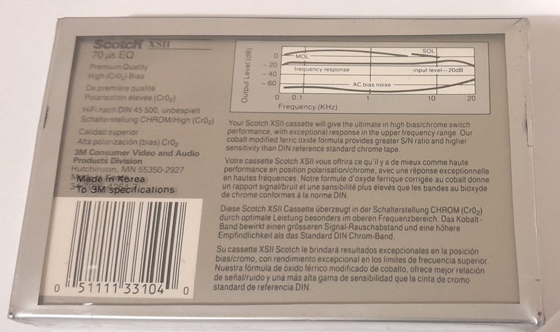 2 x Scotch XS-II 90 min (Type II) Blank Audio Cassette Tapes (new & sealed) Carousel 3