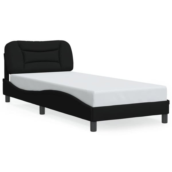 Single Size Bed Frame With Headboard Black 90x190 Cm Fabric Txbiitk Carousel 1