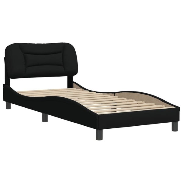 Single Size Bed Frame With Headboard Black 90x190 Cm Fabric Txbiitk Carousel 2