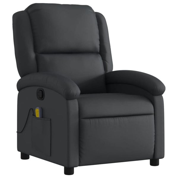 Massage Recliner Chair Black Real Leather Txbpkxa Carousel 2