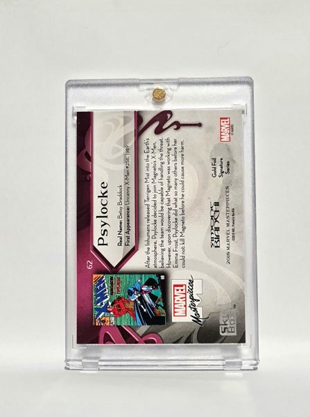 *** STUNNING PSYLOCKE! 2018 MARVEL MASTERPIECES GOLD SIGNATURE CARD *** Carousel 2