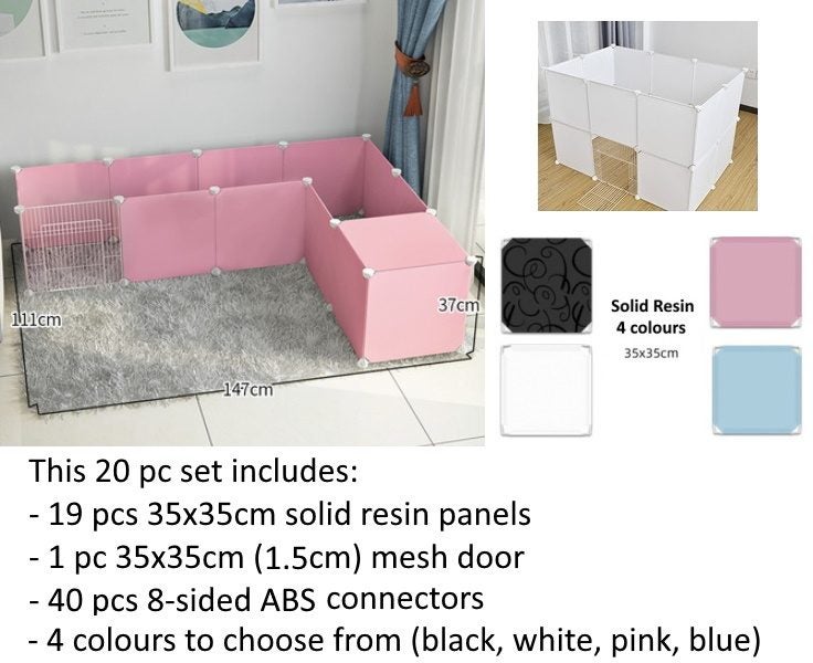 DIY Cage Playpen Fence Small Animal Cage System for Indoor Outdoor (Solid Resin) Carousel 1