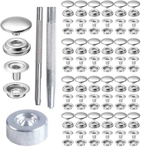200 Pieces Stainless Steel Snap Fastener, 15Mm Heavy Duty Snap Button Press Stud Carousel 1