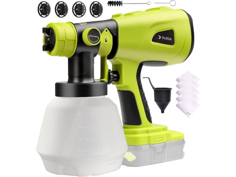 800ml Cordless Paint Sprayer Compatible Ryobi 18V Spray Gun Airless Carousel 11
