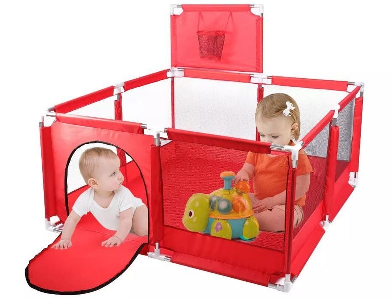 Baby Playpen Kids Tent Carrying Bag Portable Play Yard Toddlers (Red) Carousel 1
