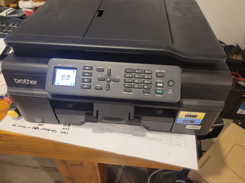 Brother mfc-j470dw with new LC133 inks Carousel 2