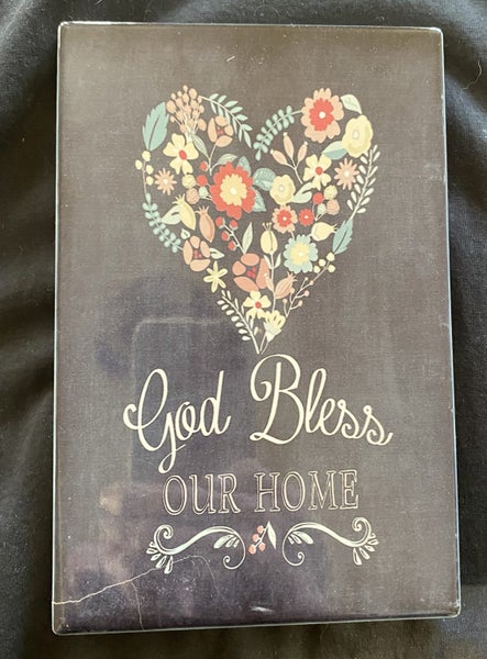 PLAQUE- GOD BLESS OUR HOME Carousel 1