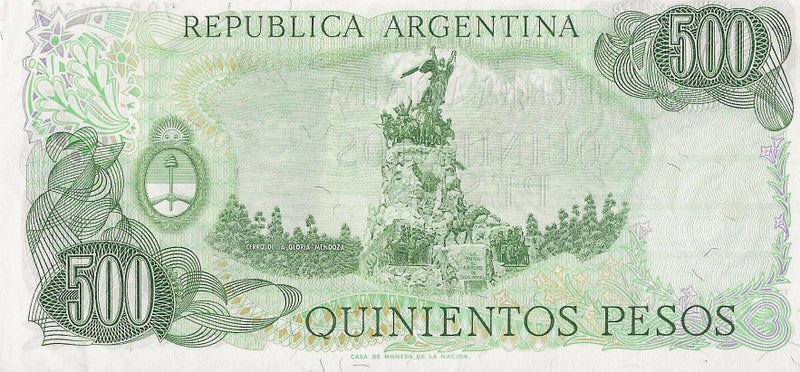Argentina 1977 - 82 500 Pesos banknote UNC Carousel 2