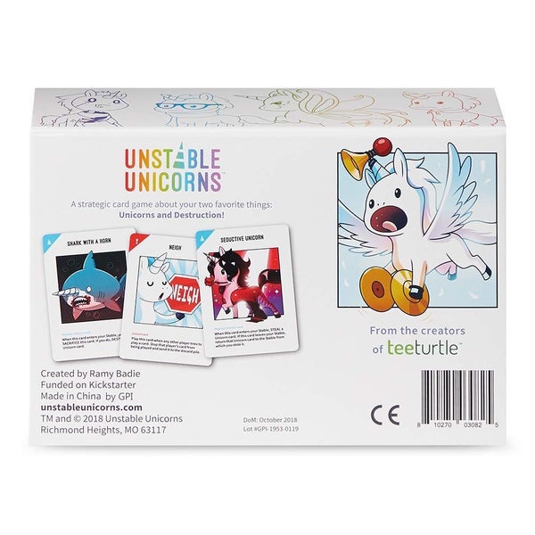 Unstable Unicorns Base Game White Cards - In Stock Deal64234170745090112