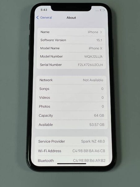 iPhone X - Unlocked 64GB Space Grey - 100% Battery - A Grade Premium - afterpay62986058277763112