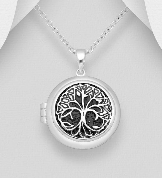 Exquisite Enamelled Sterling Silver Tree of Life Locket Carousel 1