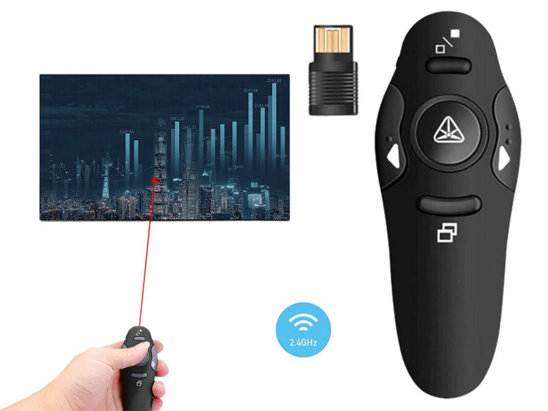 Wireless Presentation Clicker PowerPoint Mouse Laser Pointer Presenter Remote Carousel 1