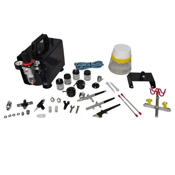 Airbrush Compressor Set With 3 Pistols 255 135 220 Mm Airbrush Tanning Compress Carousel 1