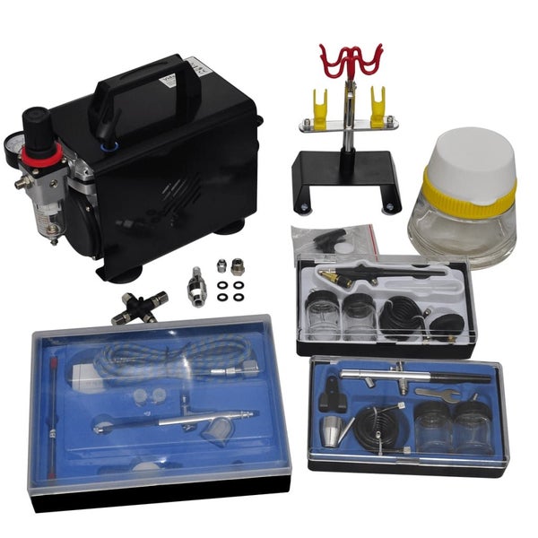 Airbrush Compressor Set With 3 Pistols 255 135 220 Mm Airbrush Tanning Compress Carousel 2