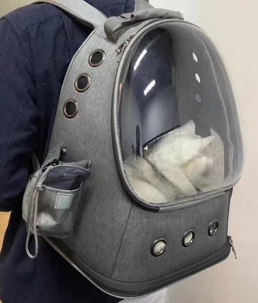 Pet Backpack Carrier Bubble Bag - Grey Carousel 5