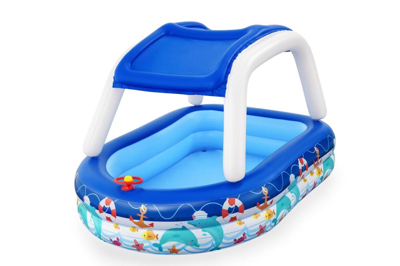 Family Pool with Canopy + ZURU X-Shot Fast Fill Hydro Cannon Carousel 2
