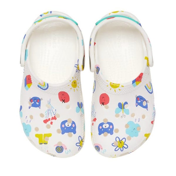 Crocs Kids - Toddlers Classic Doodle Clog K White Sandals Carousel 2