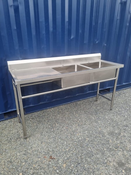 Stainless Steel Bench 1800 x 600 x 900 with Double Sink 304 Grade Carousel 1