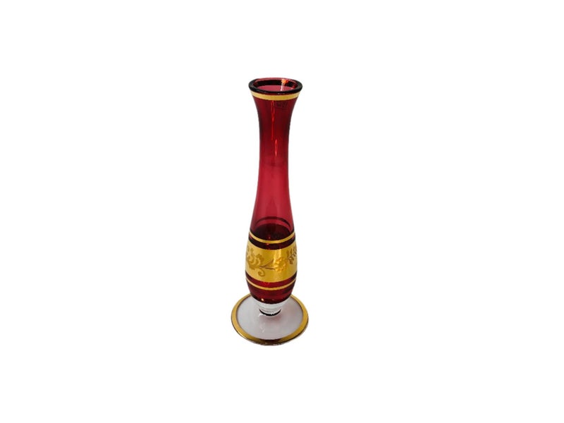 Bohemian Cranberry Crystal Vase (18504)62931715788162111