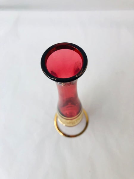 Bohemian Cranberry Crystal Vase (18504)62931715788162113