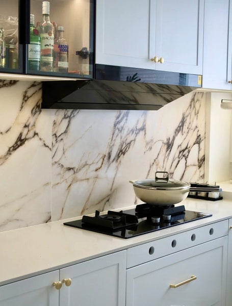 Wall/Kitchen Splash Back/ Tile - Marble Gold Matt 750x1500mm Carousel 1