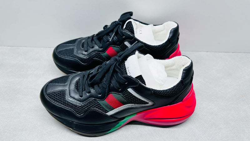 GUCCI Rhyton leather low trainers Carousel 2