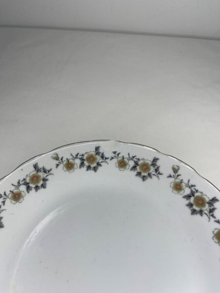 Vintage Flower Gold Trim Plate Set 17 Pieces Carousel 12