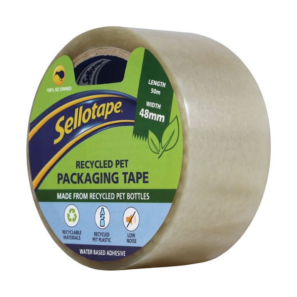 Sellotape Recycled PET Packaging Tape Low Noise 48mm x 50m Carousel 2
