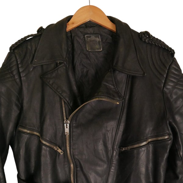 Vintage 1980s German Motorcycle Moto Dress Leather Jacket Large Carousel 2