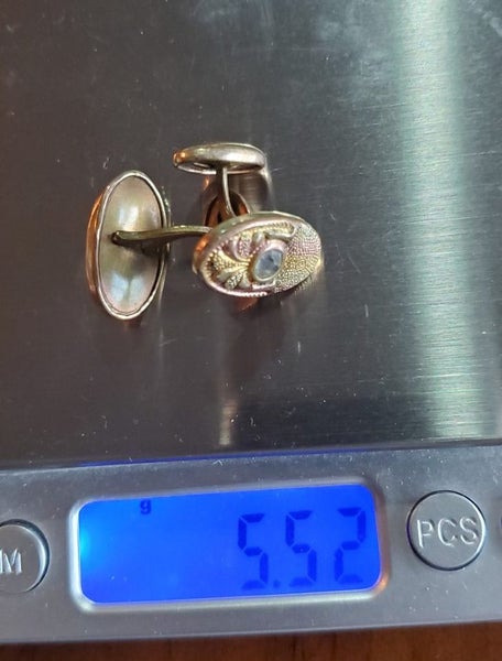 Antique 9ct GP & Crystal Cufflinks Carousel 4