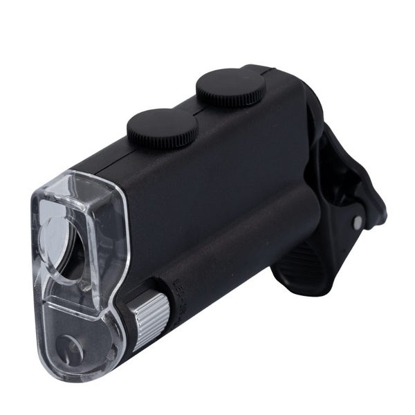 Mini Pocket Microscope Deluxe 60/100X Loupe Magnifier Phone Clip Carousel 2