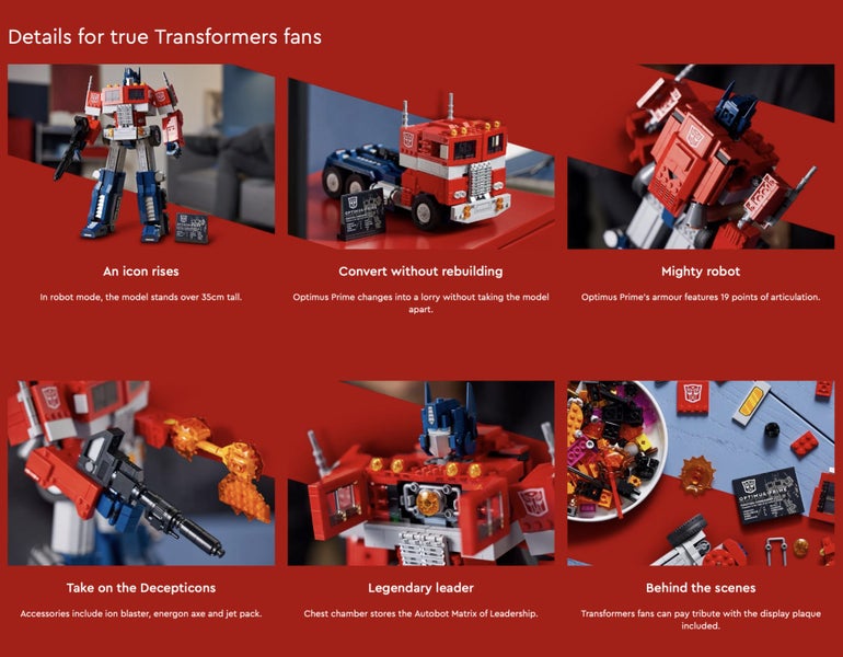 Lego Icons Optimus Prime 10302 Carousel 12