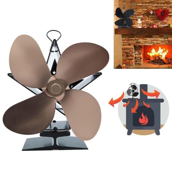4-blade Aluminum Heat Powered Fireplace Stove Fan Carousel 1