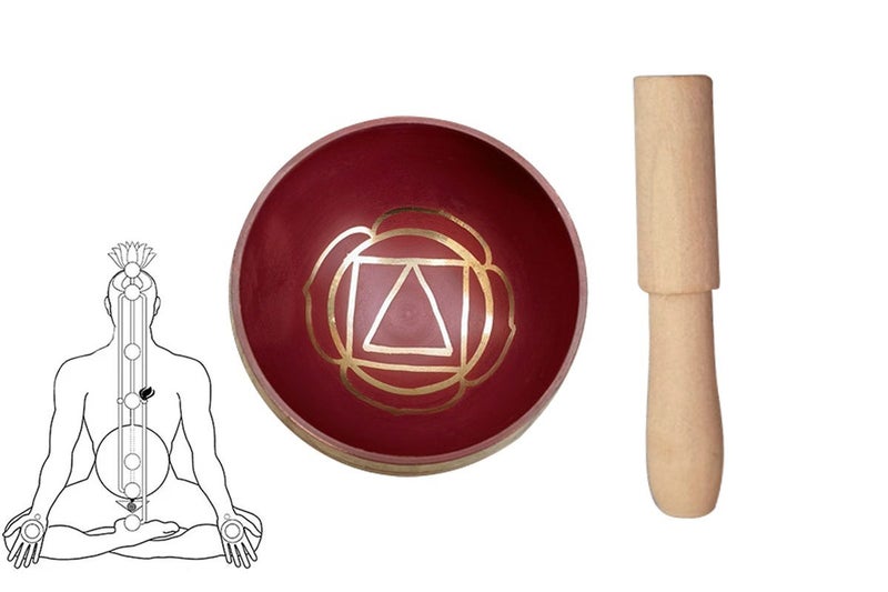 Tibetan Singing Bowl Set Yoga Meditation Sound Healing With Wooden Striker-Red Carousel 1