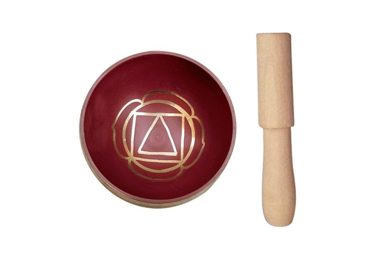 Tibetan Singing Bowl Set Yoga Meditation Sound Healing With Wooden Striker-Red Carousel 3