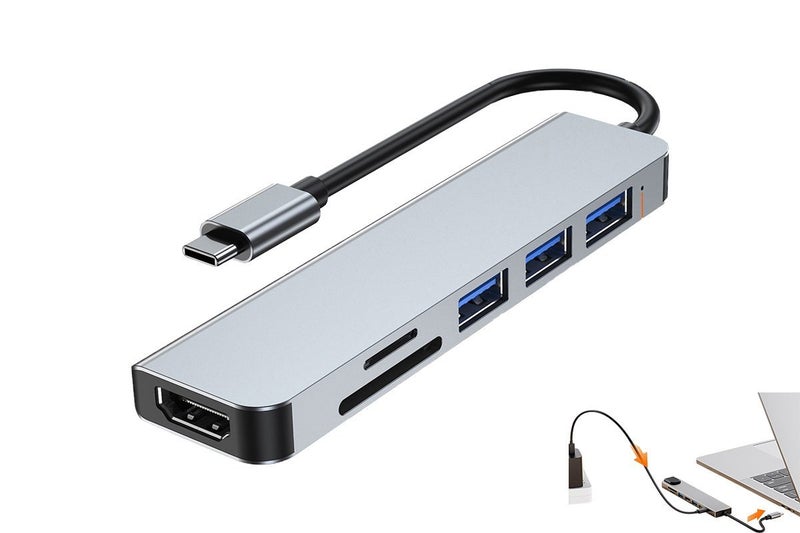 Data Charging Cable Adapter Multi-Interface Docking Station for Laptops-6 in 1 Carousel 1