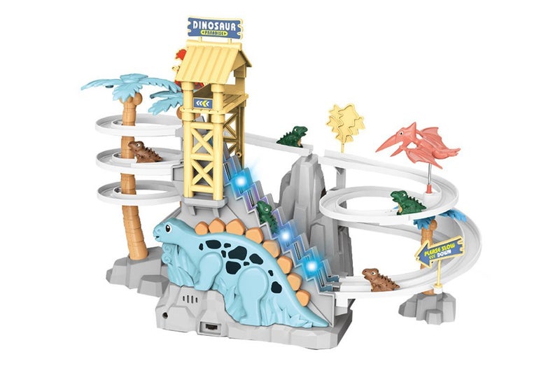 Toy Dinosaur Race Track Set Electric Educational Assembly Toys With Music-Grey Carousel 1