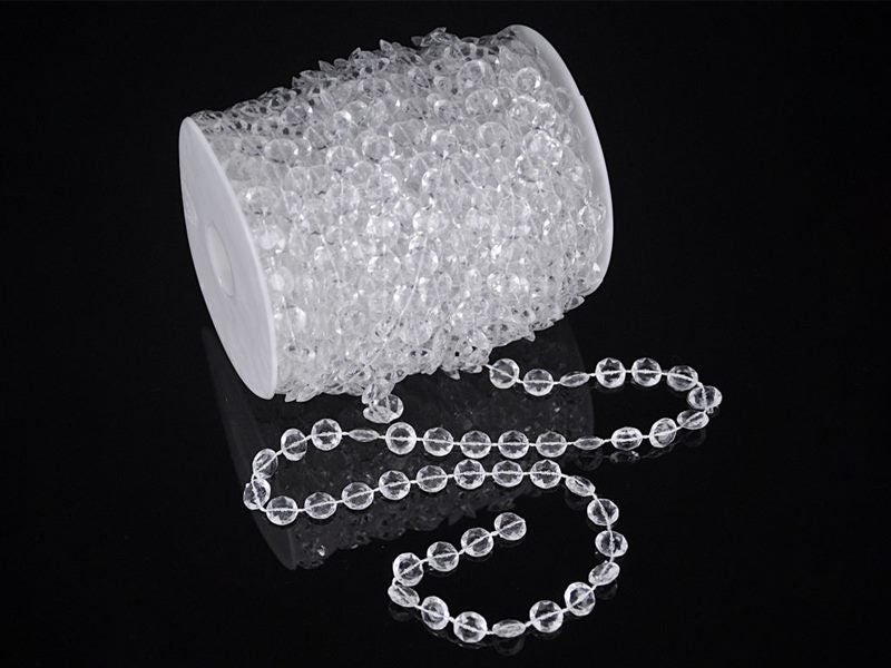 30M Acrylic Clear Crystal Hanging Beads Curtain Lamp Party Wedding Decoration Carousel 1