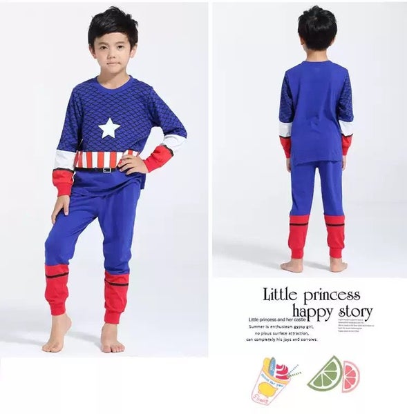 (Size 110 CM) Captain America 1 Kids Homewear Suit Carousel 5