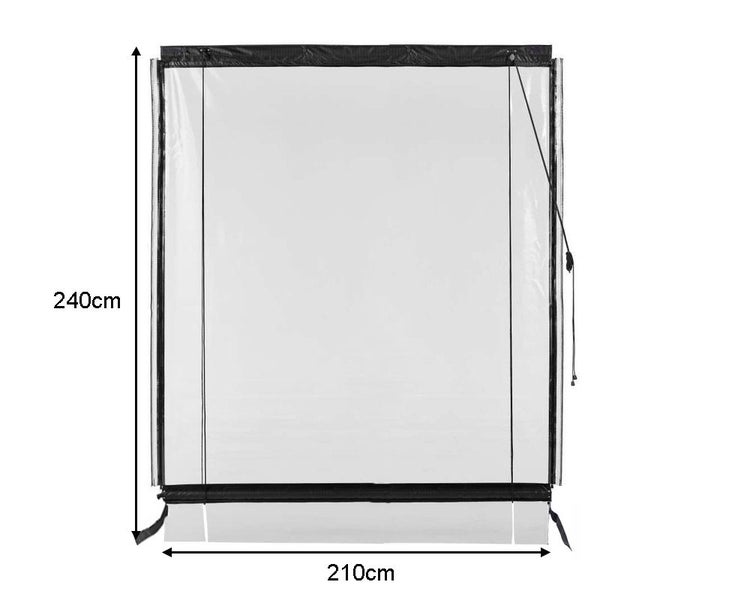 210CM X 240CM Heavy Duty PVC Clear Patio Cafe Blinds Outdoor UV Protect Awning Carousel 2