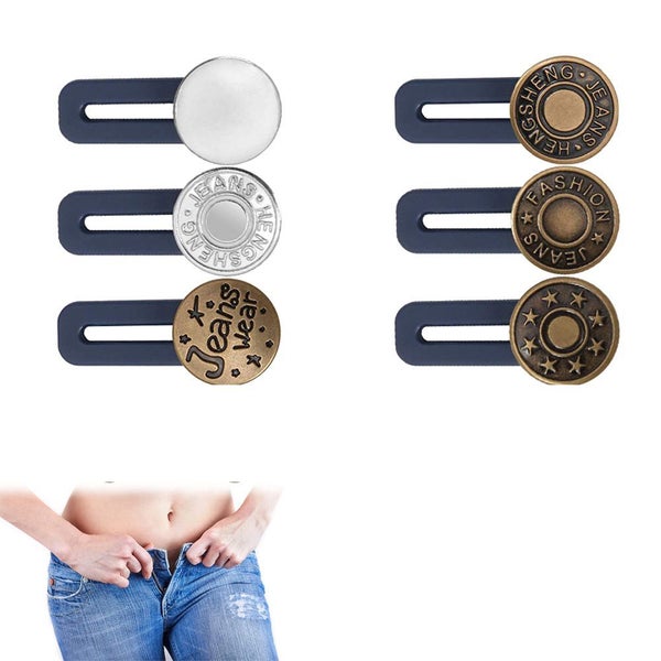 6Pcs Button Extenders for Loose Jeans Pants Trousers Waist-Style 2 Carousel 1