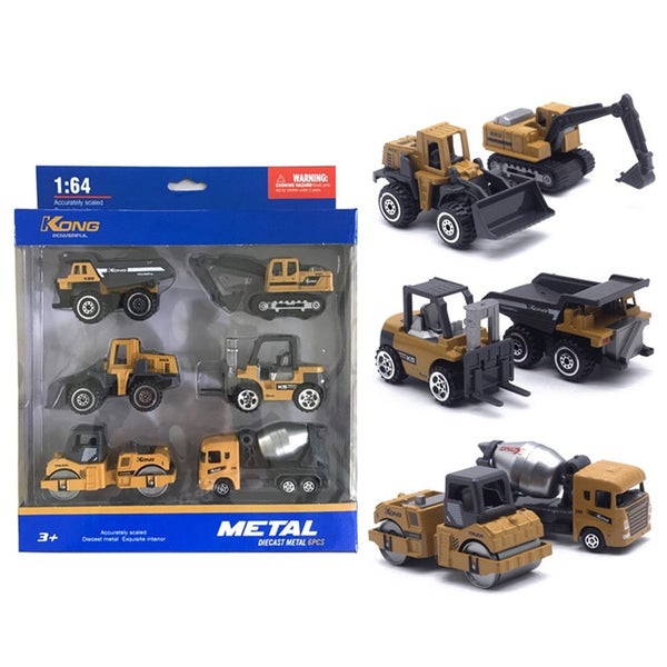 6PCS/Set 1:64 Alloy Engineering Vehicle Model Set-Classic style Carousel 1