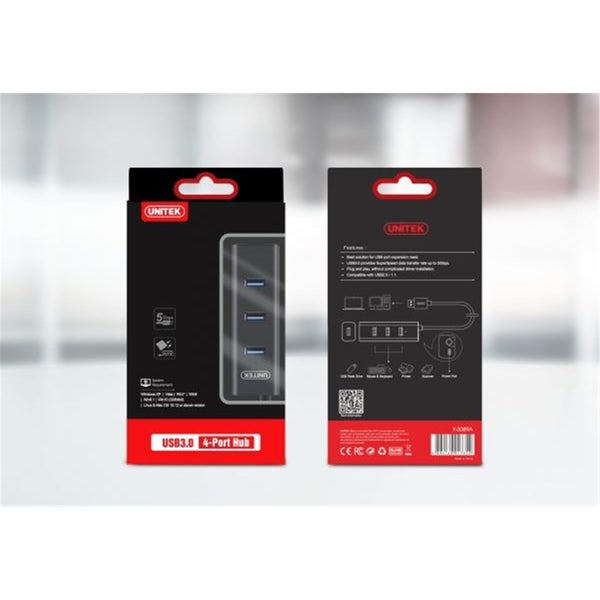 Unitek 4 Port USB 3.0 Hub Super Speed Data Transfer Rate up to 5Gbps - Plug & Carousel 5