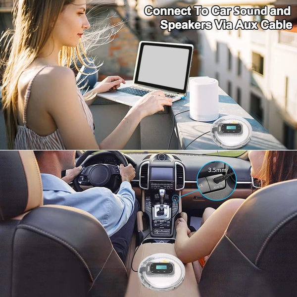 Multifunction USB C Rechargeable Car CD Player with Earphones for Home Carousel 2