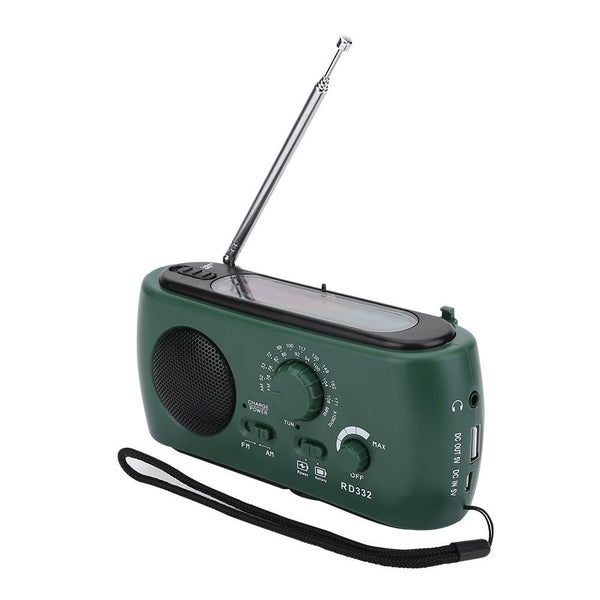 Solar Hand Crank AM/FM Radio with LED Flashlight Carousel 2