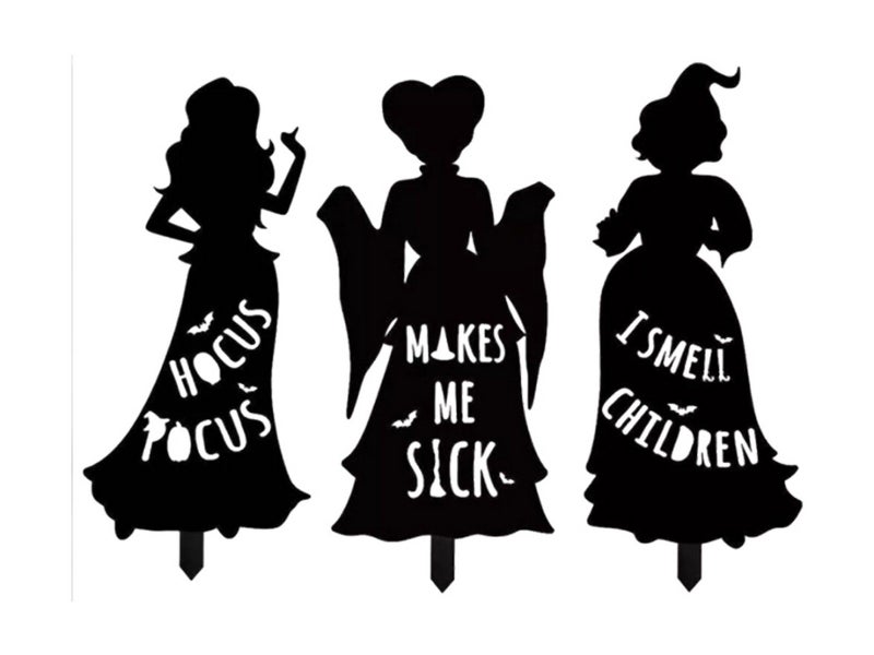 3Pcs Hocus Pocus Witch Halloween Decoration Yard Garden Outdoor Ornament Carousel 1