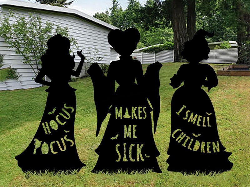 3Pcs Hocus Pocus Witch Halloween Decoration Yard Garden Outdoor Ornament Carousel 5